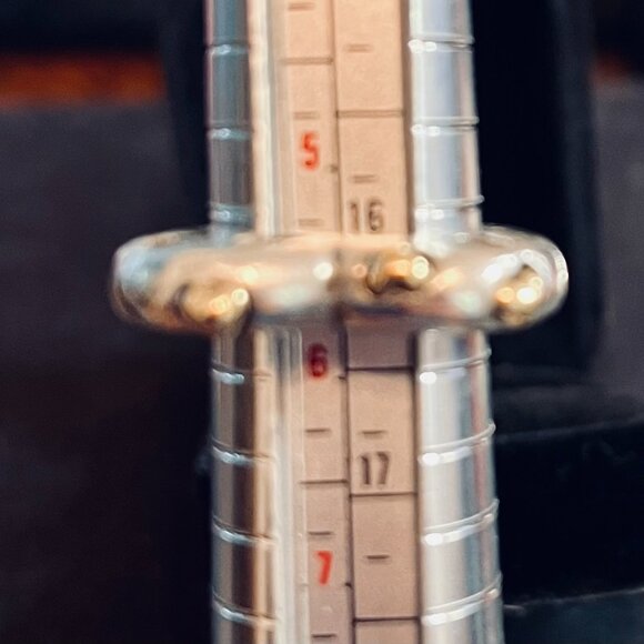 Dian Malouf 14K Gold & Sterling Silver Heart Ring Signed DLM - Size 6 - Picture 4 of 6